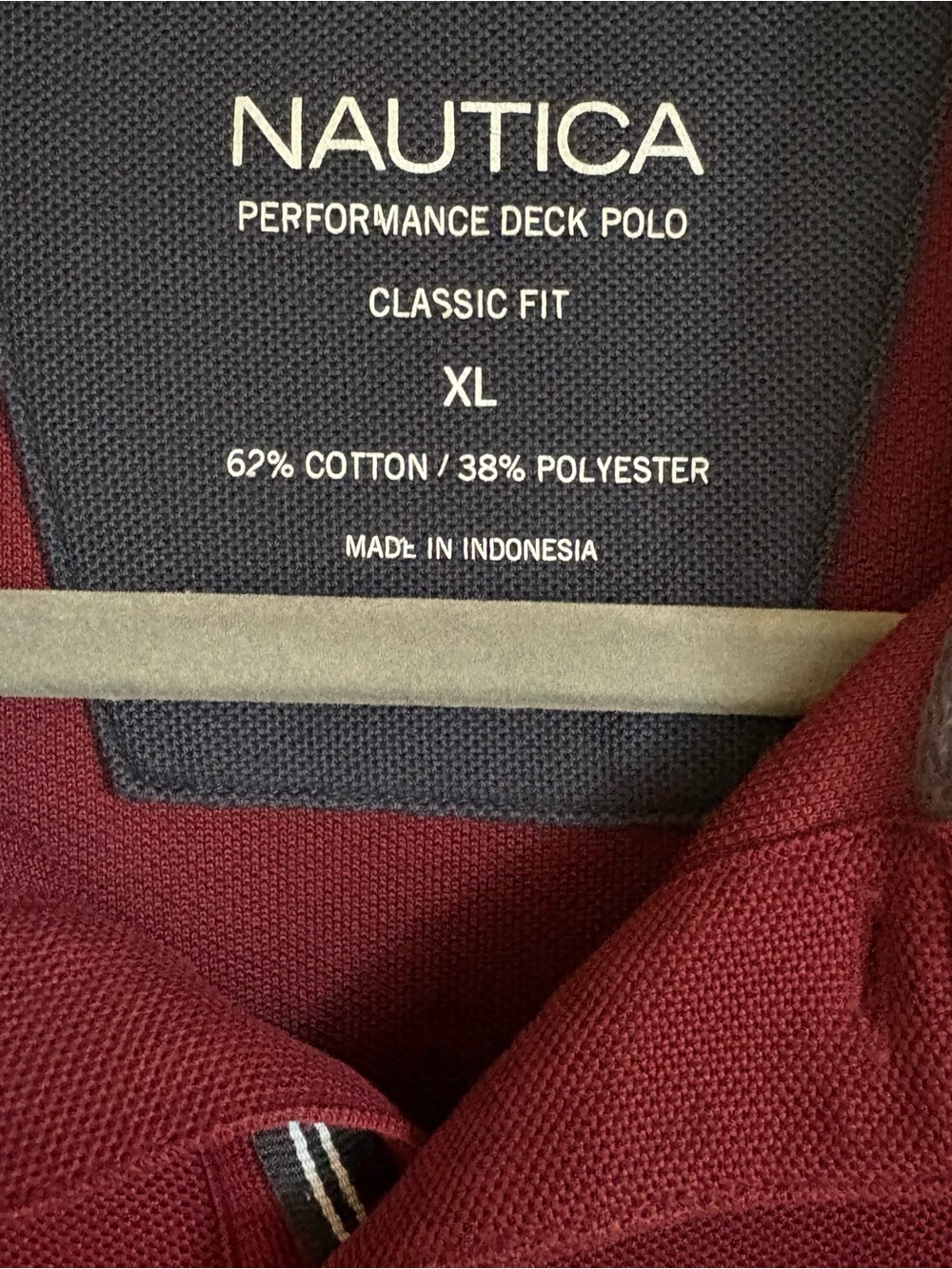 Nautica Performance Deck Polo Shirt Burgundy Maroon Classic Cotton Blend Preppy - Picture 4 of 6